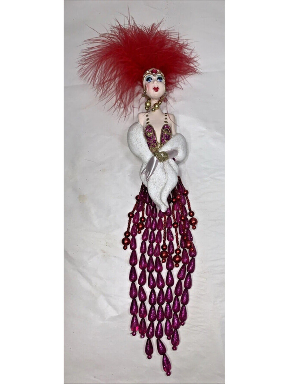 Kurt Adler VAN CRAIG presents VANTASTIKS Flapper Style Show 12" Girl Ornament B